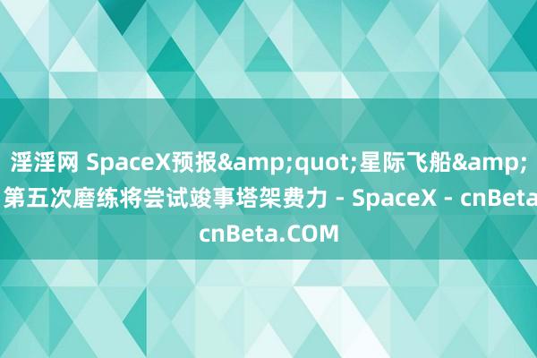 淫淫网 SpaceX预报&quot;星际飞船&quot;第五次磨练将尝试竣事塔架费力 - SpaceX - cnBeta.COM