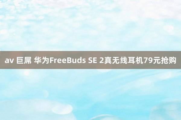 av 巨屌 华为FreeBuds SE 2真无线耳机79元抢购